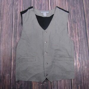 Monte Carlo Vest Mens 2XL Gray Check Tweed 5-Button Belted Suit Waistcoat Formal